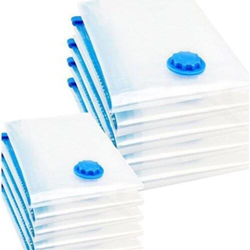 Hot Vacuum bag 10 pieces Set 2 sizes 6 pieces 40x60 and 4 pieces 60x80 sturdy for storing clothes, quilts and bed linen Vacuum b