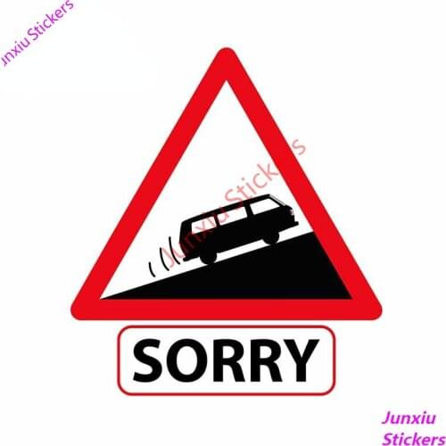 Slow Vehicle Sorry JDM Refit Car Stickers Cover scratches Rear Windshield Bumper Vinyl Car Wrap Camper Decor Accessories PVC13cm