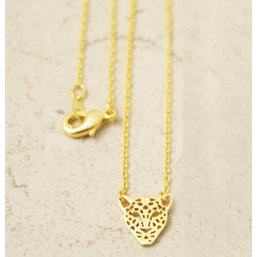 Wholesale 30pc Fashion Gold Silver Pink Gold Color Leopard Face Pendant Necklace For Women Gift Free Shipping