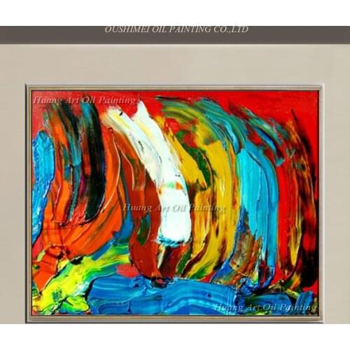 Wholesale Hand Painted Bright Colorful Knife Abstract Landscape Painting on Canvas Oil Painting Wall Art Decor Modern Paintings