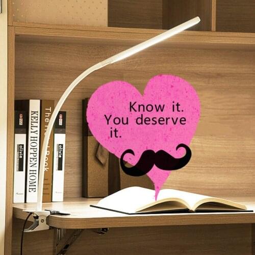 Portable Long Arm Table Lamp Clip Office USB Adjustable Eye Protection Desk Lamp Bedroom LED Light 5-Level Brightness And Color