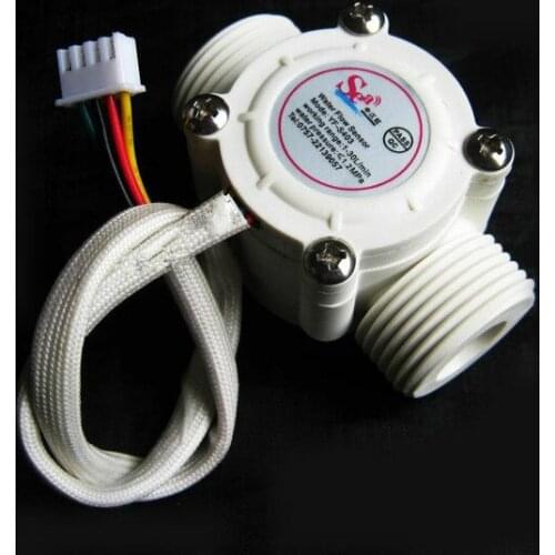 2PCS Flow Meter Ssensor Water Fuel Flowmeter Counter Indicator with temperature probe Swimming Pool 1-30L/Min G3/4 DN20