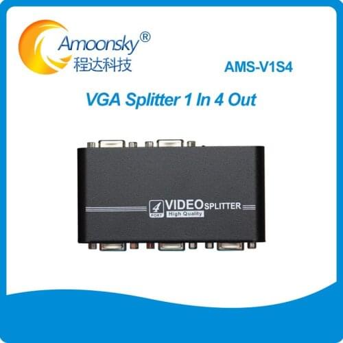 V1S4 VGA splitter 1x4 1 in 4 out 450MHz device 1920*1440 4 Port VGA Monitor Splitter Adapter 1x4
