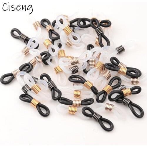 Ciseng 50pcs Adjustable Lanyard Cord Rubber Connectors Mask Chain Strap Eyelets for Glasses Chain Band Rope Eyewear Accessories