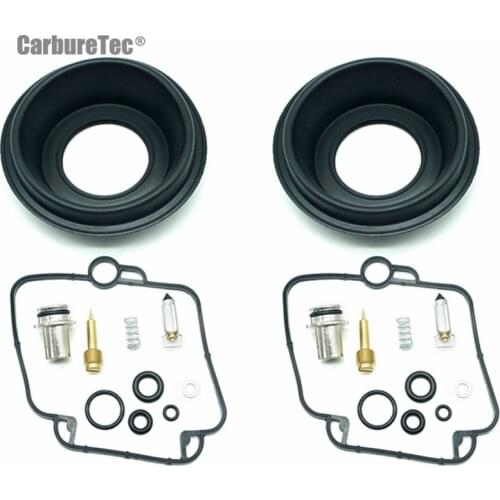 For Suzuki GS500E 1989-2000 GS 500 E Carburetor Repair Kit Float Needle Main Pilot Jets Plunger Vacuum Diaphragm 2 Sets Parts