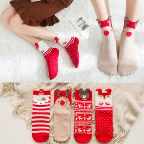 Christmas Socks 3D Lovely Cartoon Funny Socks Cotton Warm Winter for Party New Year Long Socks Men Women Socks Cute Xmas Socks