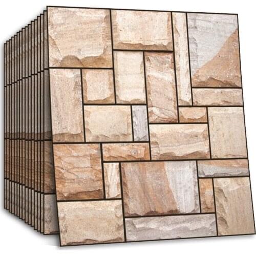 Rock Brick Wallpaper Self-Adhesive Paper Home Peel and Stick Backsplash Wall Panel Door Stickers Decor Waterproof for Bathroom