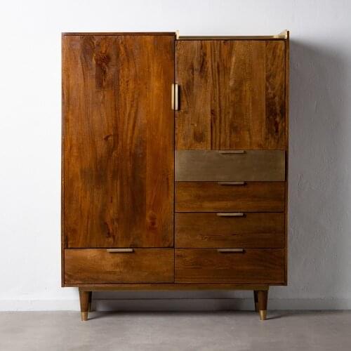 Wardrobe MARRON-ORO handle wood 130X43X165 CM