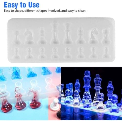 Silicone Mold For Resin International Chess Shape Silicone uv Resin DIY Clay Epoxy Resin Pendant Molds For Jewelry