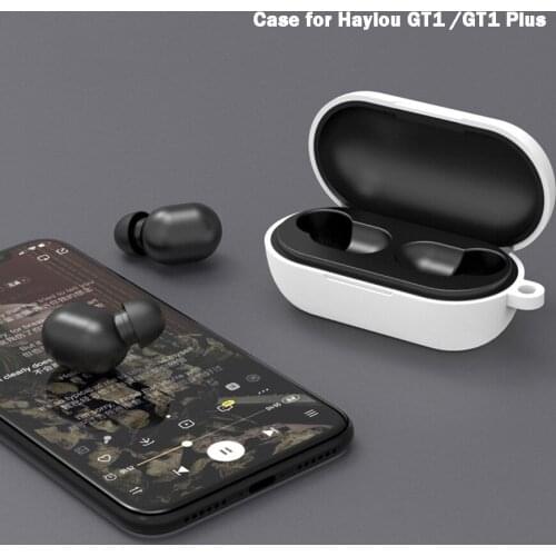 Silicone Case for Haylou GT1 GT1 Plus Earphone Headset Protective Cover with Anti-lost Buckle for Haylou GT1 Headset