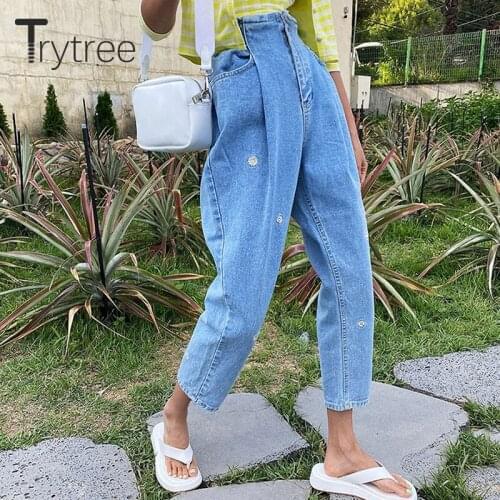 Женские джинсы с вышивкой Trytree China At AliExpress