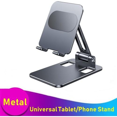 Tongdaytech Universal Metal Desk Phone Holder For Iphone 12 11 Pro MAX Tablet Foldable Phone Stand Soporte Para Telefono Movil