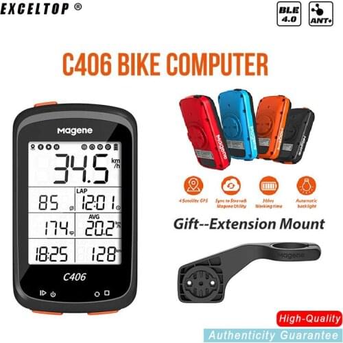 Magene C406 Bike Computer With Holder Waterproof GPS Cycling Computer Wireless Smart Road Bicycle Monitor 2.5 Inch LCD Screen
