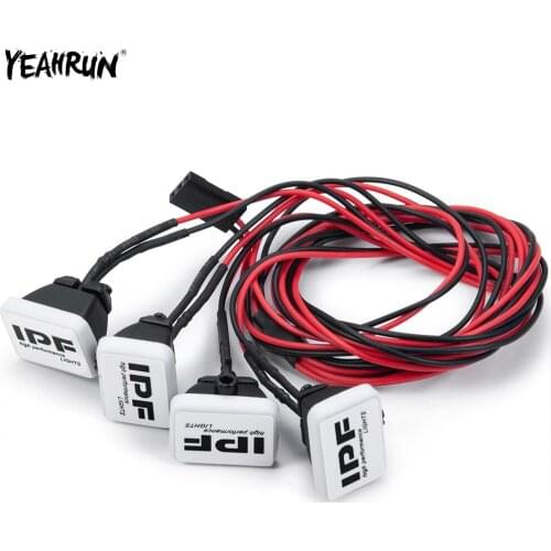 YEAHRUN RC Car Roof 4LED Light Spotlight For 1/10 Axial SCX10 90046 Traxxas TRX4 TRX6 CC01 D90 Wraith RC Crawler Car Parts