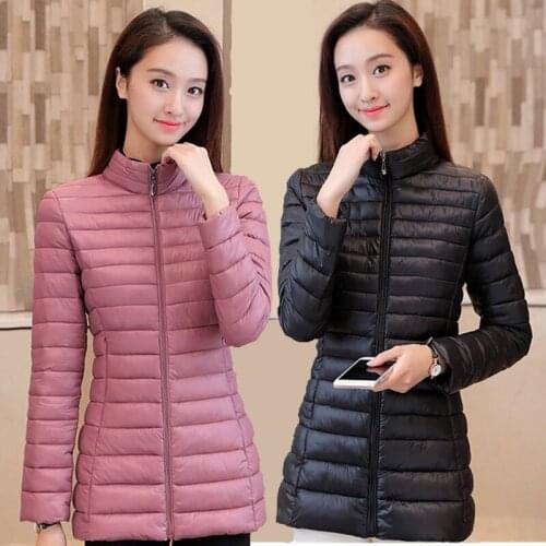 Women New Down cotton jacket Slim Female Parkas Solid color Ladies Warm Stand-up collar Casual tops Plus Size Padded Coat A133