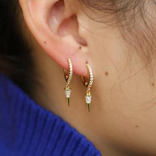 New cute charm Dangle Earrings for Women cubic Zircon Rivet Earrings for Girls Party Jewelry Wholesale Beautiful