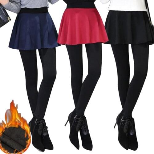 Bubble Skirt Fake Two Bottomed Women Pants Thickened Autumn And Spring Leggings Seamless One-piece Trouser Skirt Women legging