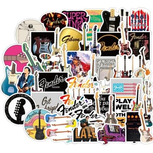 10/30/50Pcs Guitar Lover Graffiti Sticker Waterproof Fridge Guitars Laptop Motorcycle Skateboard Joke Decal Classic Toy Gifts