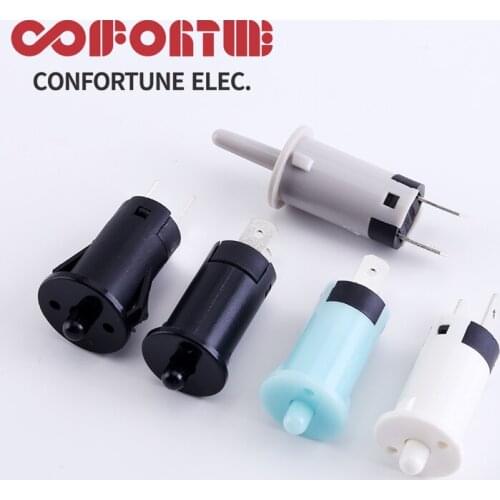 6PCS 12MM Gate Controlled Switch ON-(OFF) 2A/250VAC Gate Control Switch Refrigerator Door Cabinet Lamp Switches (Press Down OFF)