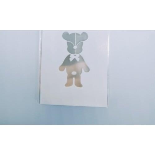 100pcs/lot 10X10cm White Kawaii Bear Cookie packaging candy color self-adhesive plastic bags for biscuits snack baking package