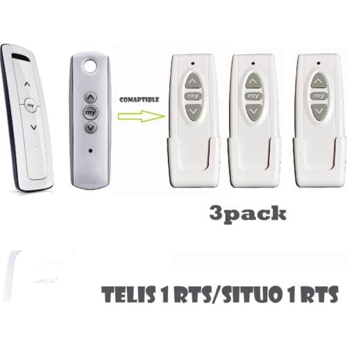 3Pack Telis Situo 1 RTS Remote Control 433.42MHZ Replacement