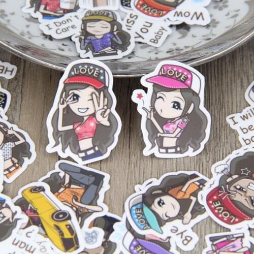 40pcs Baseball Hat Girl Sport Girls Emotion Scrapbooking Stickers Women Lady DIY Craft Decorative Sticker Pack