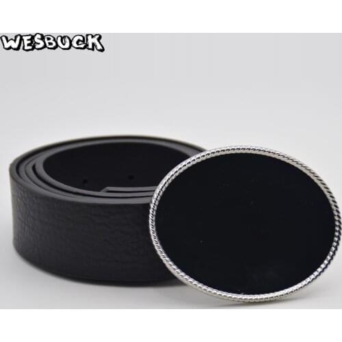 5 PCS MOQ WesBuck Brand Classic Oval Blank Belt Buckle Custom BY Yourself, Fashion DIY Belt Buckle Mens Birthday Gift