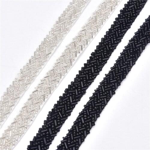 5yards/lot Rhinestones Lace Fabric Ribbon Trim 1.5cm Braided Applique Scrapbooking Craft Sewing Supplies for Wedding Dress