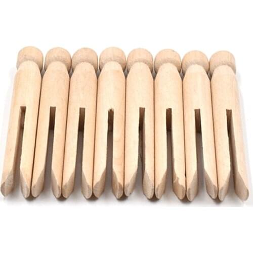 Wood Clothes Pins Pegs Old School 50 Count Round Clothespins Weather Resistant Peg Dolls Traditional Peg