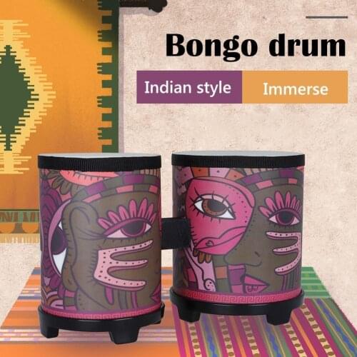 Kid Indian Applique Wooden Bongos Drum Percussion Music Instrument Education Toy