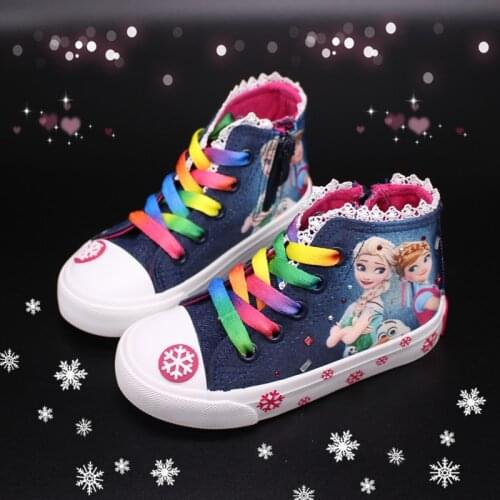 Kids Ankle Boots Girls Princess Frozen Print Snow Boots Girls Autumn Martin Boots Children Winter Shoes 2#15D50