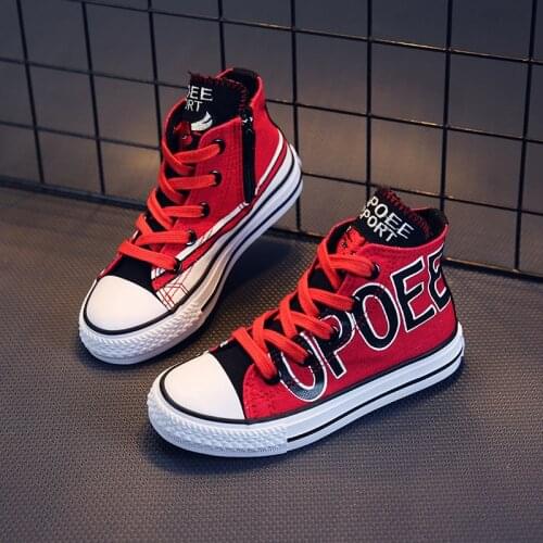 Childrens Canvas Shoes 2021 Spring And Autumn New Children High-Top Canvas Shoes Fashion Boys Basketball Shoes Girls Sneakers