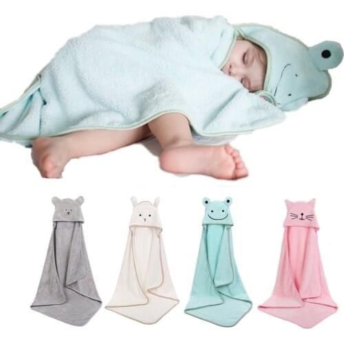 Baby Bath Towel 90*90cm Baby Toalla Velvet Fleece Hood Infant Towels Blanket Newborn Baby Bathrobe Infant Babies Spa