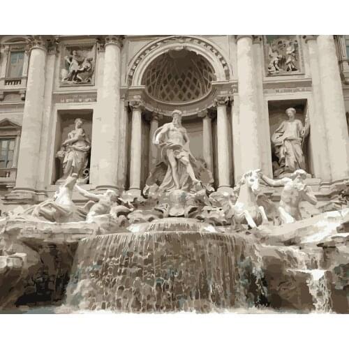 DIY 40X50 Oil Painting By Numbers Majestic roman statue building paint by numbers On Canvas Home Decor Digital Painting chrismas