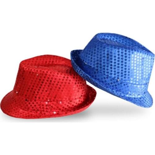 Halloween Flashing Led Light Up Jazz Hat Glowing Adjustable Hats Perfect Sequin Unisex Fancy Dress Blingbling Hat Festival Dress