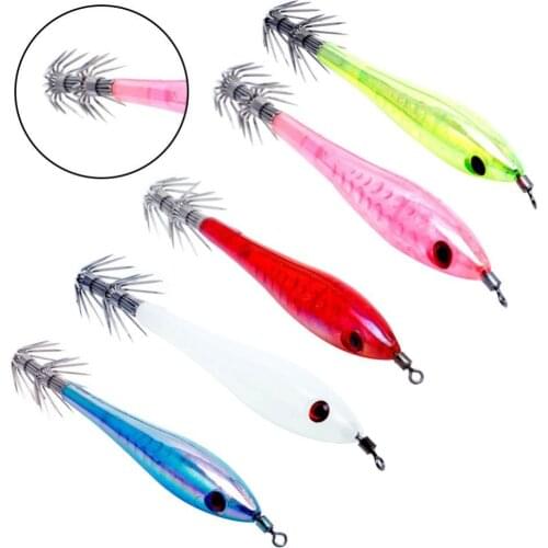 40%HOT 5Pcs 10cm Luminous Squid Hook Cuttlefish Fishing Hard Lure Tackle Jigging Baits
