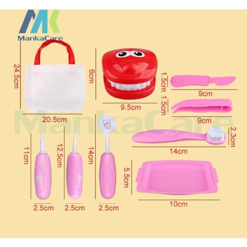 9Pcs Simulation Toy Dentist Check Dental Model Set Medical Suite Educational Role Playing Pretend Toys Learning for Children