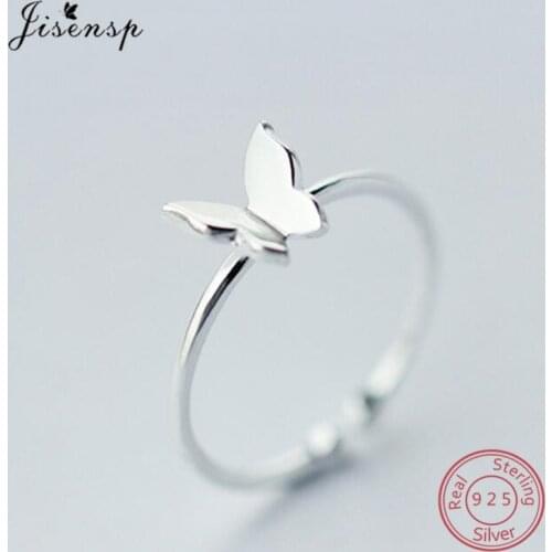 Exquisite Butterfly 925 Sterling Silver Rings for Women Girls Engagement Jewelry Adjustable Insect Ring Party Fine Jewelry