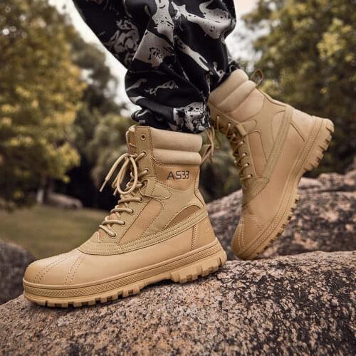 Boots Men Military Large Sole Leather Sneakers Ayakkabı Mens Summer Shoes 2021 Four Seasons Shose For Man Krasaovki Tennis Army
