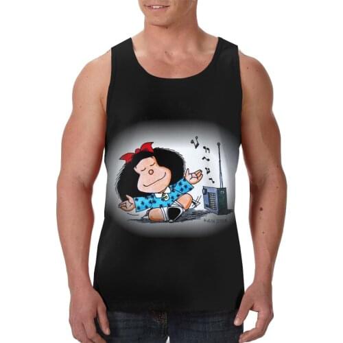 Mafalda Tank Top Men Bodybuilding singlet Gyms Sleeveless Shirt Blank Fitness Clothing Sportwear Muscle Vest