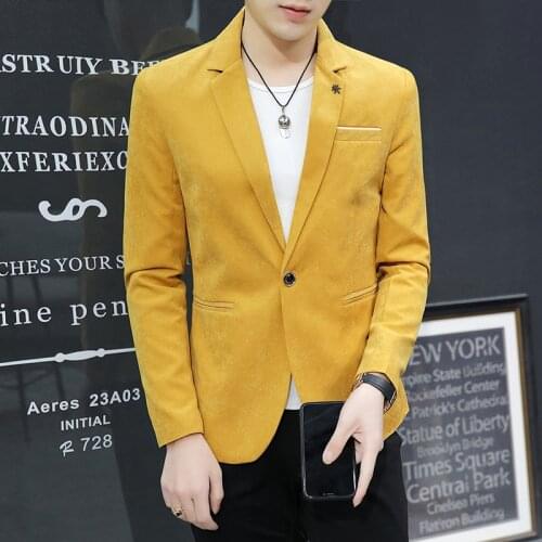 2021 New Spring Men Suit Black Blazer Mens Wedding Casual Daily Full Single Button Solid Yellow Green White Coat Blazers