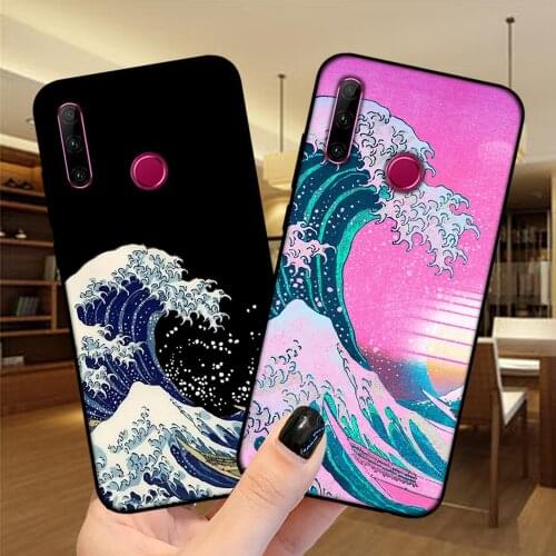The Great Wave off Kanagawa Soft TPU Case For Huawei Honor 10 20 30 Lite 10i 20i 9X 8X Mate 10 20 Lite Pro Silicone Black Cover