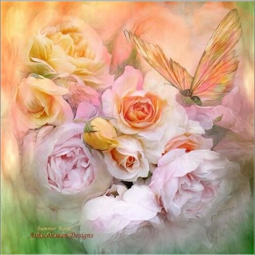 Needlework for Embroidery DIY French DMC High Quality - Counted Cross Stitch Kits 14 ct Oil painting - Summer Roses