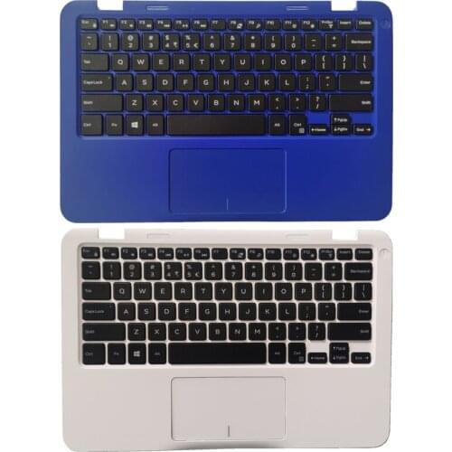 NEW US laptop keyboard for DELL INSPIRON 11 3162 with white 082JVP/blue 0DRTK1 palmrest upper case