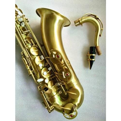 Professional Bb Tune Brass Tenor Saxophone Antique Copper Simulation Music Instrument Shell Button Sax With Mouthpiece Case