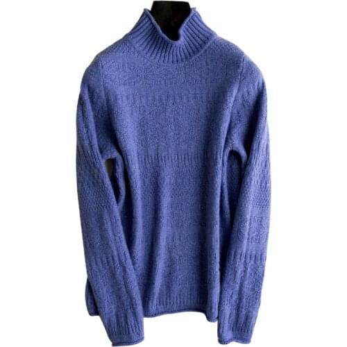Pure goat cashmere knit women fashion half high neck pullover sweater solid color S-2XL retail wholesale