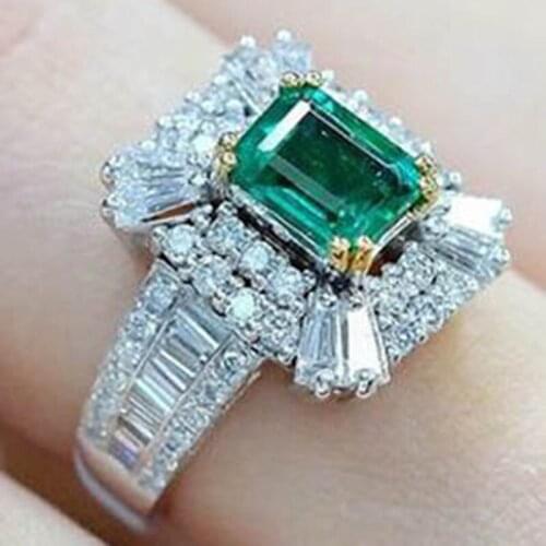 Luxury Crystal Zircon Anel Silver Big Rings for Women Fashion Jewelry Wedding Anillos Engagement Statement CZ Ring Gifts