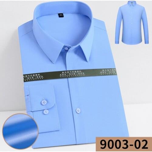 Business Non-iron Casual White Shirt for Man Work Pure Color Slim Fit Shirt Men Long Sleeve Shirt Mens Fashion Clothing Trends