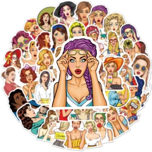 10/50Pcs Pop Fashion Sex Girls Stickers Popular Pinup Anime Sticker Laptop Motorcycle Skateboard Suitcase Scrapbooking Decal