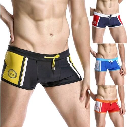 Mens Brand Stripe Sexy Nylon Breathable Briefs Swimming Trunks mens swimming trunks suits Mens Breathable Swim Trunks 01
